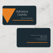 Zijderzijde Eenvoudig Oranje blauw grijs minimalis Visitekaartje (Voorkant / Achterkant)