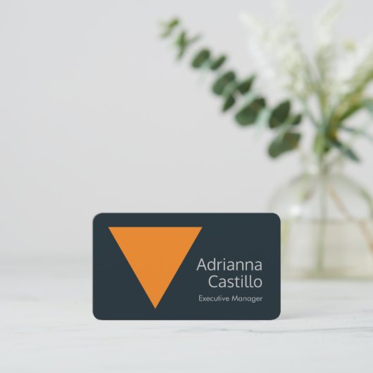 Zijderzijde Eenvoudig Oranje blauw grijs minimalis Visitekaartje (Staand voorkant)