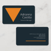 Zijderzijde Eenvoudig Oranje blauw grijs minimalis Visitekaartje (Voorkant / Achterkant)