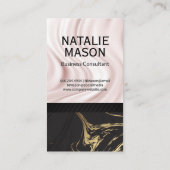 Zijderzijde | Gold Black Marble Luxury Visitekaartje (Achterkant)