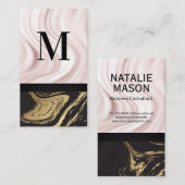 Zijderzijde | Gold Black Marble Luxury Visitekaartje (Voorkant / Achterkant)