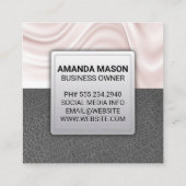 Zijderzijde | Grijs leder Vierkante Visitekaartje (Achterkant)