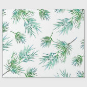 Zijderzijde patroon 'Pine Branches' Cadeaupapier (Vlak)