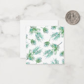 Zijderzijde patroon 'Pine Branches' Notitiekaartje (Voorkant / Achterkant in situ)