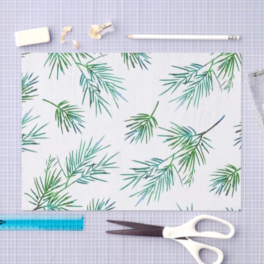 Zijderzijde patroon 'Pine Branches' Tissuepapier (Craft)