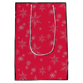 Zijdeverige glitter Snowflakes kerst Medium Cadeauzakje (Achterkant)