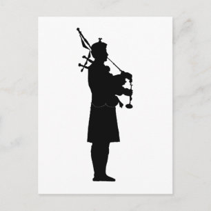 Zijdewinddoedelzakspeler Silhouet Briefkaart