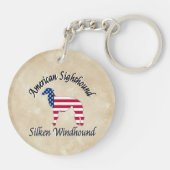 Zijdewindhond - Amerikaanse zichtjager  Sleutelhanger (Achterkant)