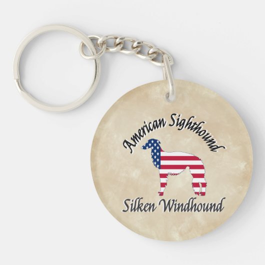 Zijdewindhond - Amerikaanse zichtjager  Sleutelhanger (Voorkant)