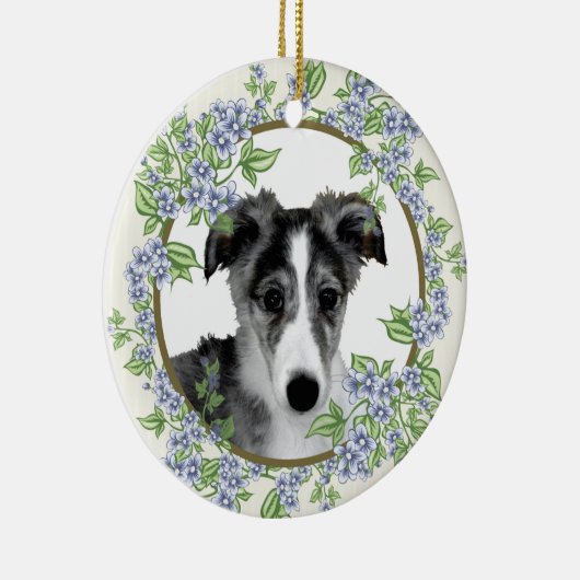 Zijdewindhond Puppy  Keramisch Ornament (Rechts)