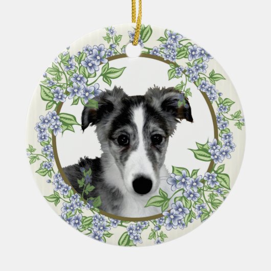 Zijdewindhond Puppy  Keramisch Ornament (Voorkant)
