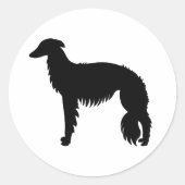 Zijdewindhond  ronde sticker (Voorkant)