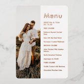 Zijfoto Menu Echt Folie Uitnodiging (Voorkant)