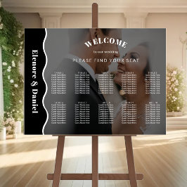 Zijgolf Zwart Wit Foto Trouwstoel Grafiek Poster