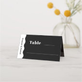 Zijgolf Zwart & Wit Foto Trouwtafel Nummer Plaatskaartje (Voorkant)