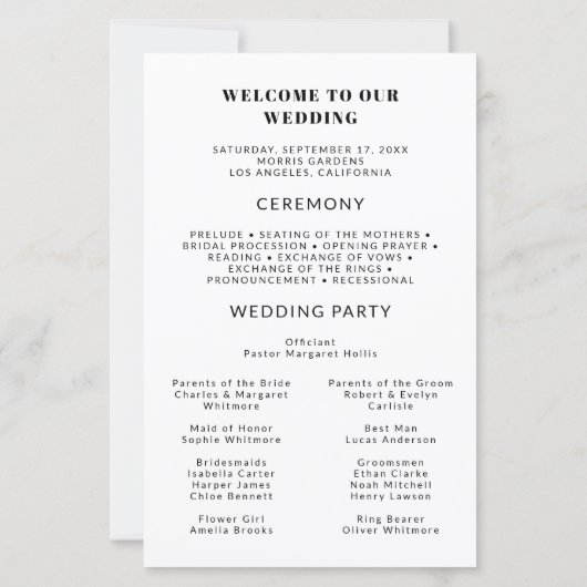 zijgolf | Zwart Wit | Fotohuwelijksprogramma (Achterkant)