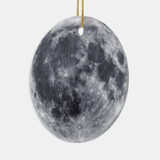 Zijkant aarde en verafgelegen kant van moonversier keramisch ornament (Rechts)