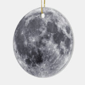 Zijkant aarde en verafgelegen kant van moonversier keramisch ornament (Links)