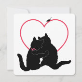 Zijkant: Twee lieve katten knuffelen terwijl ze na Feestdagenkaart (Voorkant)