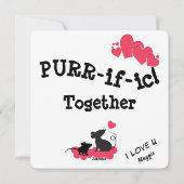 Zijkant: Twee lieve katten knuffelen terwijl ze na Feestdagenkaart (Achterkant)