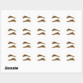 Zijkant van de botten van de uitzichten - sepia ronde sticker (Vel)