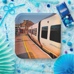 Zijkant van de trein papieren bordje