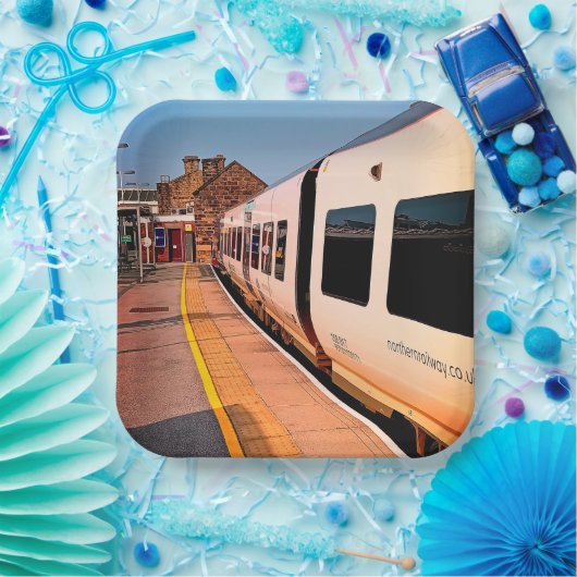 Zijkant van de trein papieren bordje (Feest)