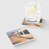 Zijkant van de trein stenen onderzetter (Zijkant)