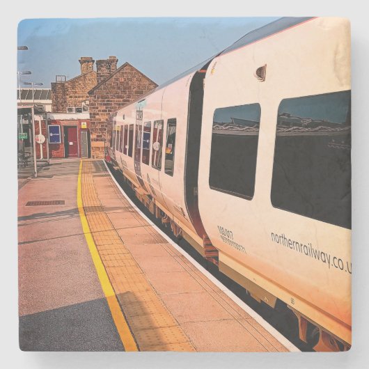 Zijkant van de trein stenen onderzetter (Voorkant)