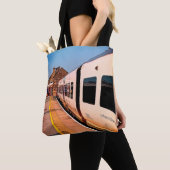 Zijkant van een trein tote bag (Dichtbij)