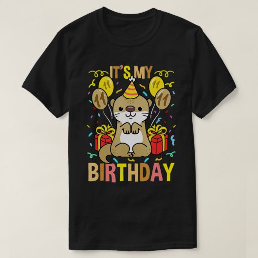 Zijn 11e verjaardag Otter T-shirt (Design voorkant)