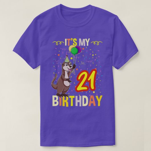 Zijn 21ste verjaardag Zee Otter T-shirt (Design voorkant)