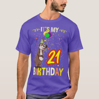 Zijn 21ste verjaardag Zee Otter T-shirt