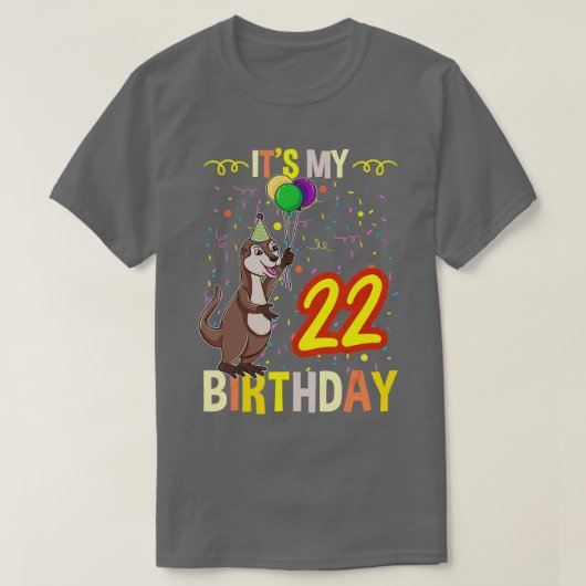 Zijn 22e verjaardag Zee Otter T-shirt (Design voorkant)