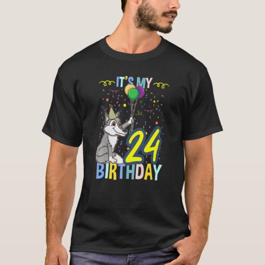 Zijn 24ste verjaardag Wolf T-shirt (Voorkant)