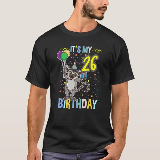 Zijn 26e verjaardag Lemur T-shirt (Voorkant)