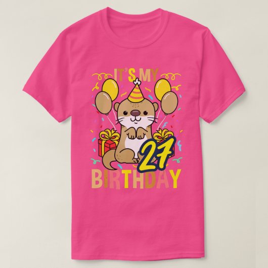 Zijn 27e verjaardag Otter T-shirt (Design voorkant)