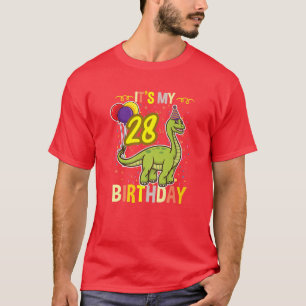 Zijn 28e verjaardag Dinosaur T-shirt