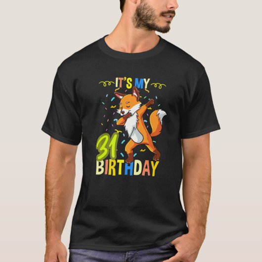 Zijn 31ste verjaardag Dabbing Fox T-shirt (Voorkant)