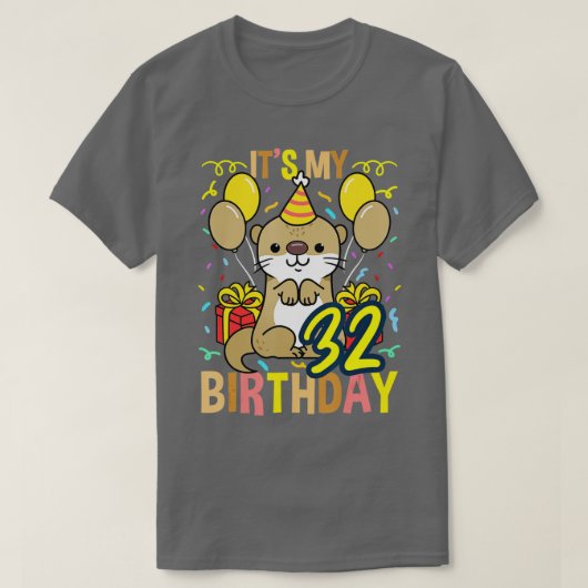 Zijn 32e verjaardag Otter T-shirt (Design voorkant)