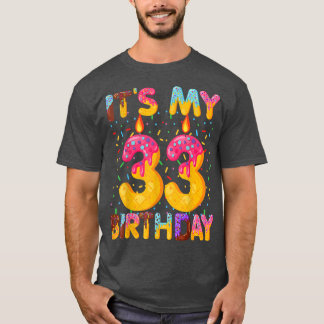 Zijn 33e verjaardag Sweet Donut 33 jaar oude Funn T-shirt