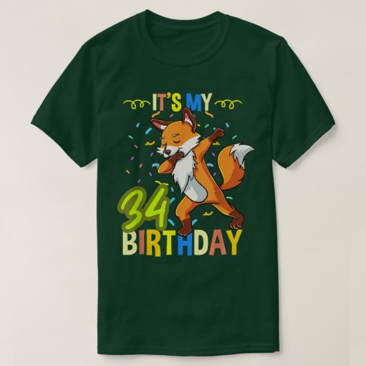 Zijn 34e verjaardag Dabbing Fo T-shirt (Design voorkant)