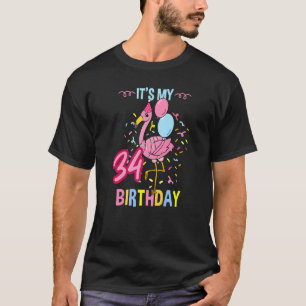 Zijn 34e verjaardag Flamingo T-shirt