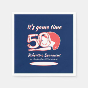 Zijn 50e innings verjaardagsfeestje vieren servet