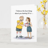 Zijn 50ste verjaardag Kaart (Gele Bloem)