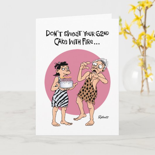 Zijn 62e verjaardag kaart (Gele Bloem)