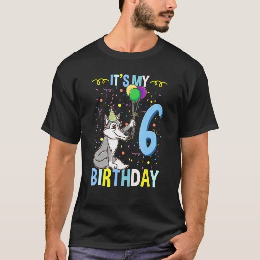 Zijn 6-jarige wolf t-shirt (Voorkant)
