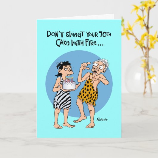 Zijn 70e verjaardag Kaart (Gele Bloem)