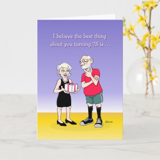 Zijn 75ste Kaart (Gele Bloem)