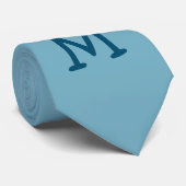 "Zijn aangepaste monogram" op een prachtig blauw Stropdas (Opgerold)